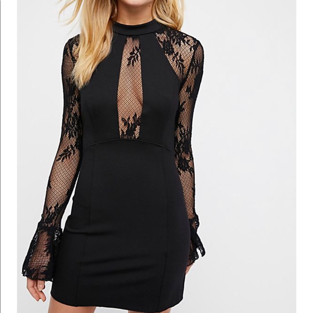 Sexy black lace Free People dress